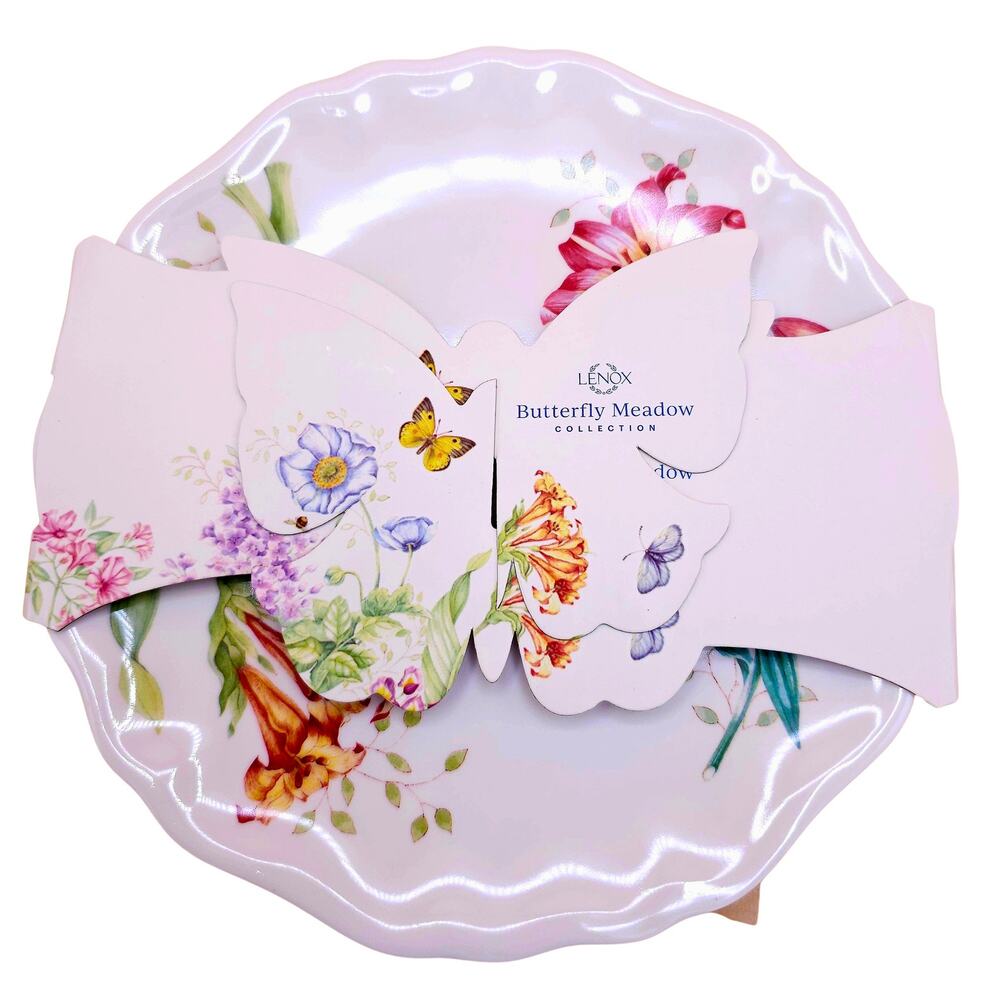 Lenox Butterfly Meadow Accent Plates 9 Inch Set of 4 Melamine 856372